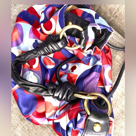 Coach Sateen Shoulder Bag Drawstring Hobo Satchel Handbag Coach Handbags Vintage - Picture 4 of 12